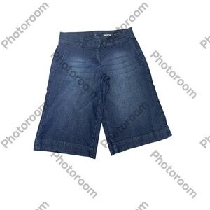 New York & Company Rise Wide Leg Jean Crop -Dark Wash-Size 4